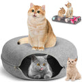 HOMAGICO Cat Tunnel Bed,Peekaboo Cat Cave with Pet Blanket,Detachable Donut Tunnels for Indoor Cats,Cat Tunnel Toy,Felt Round Cat Bed Suitable - Pet Supplies online store
