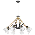 Nuvo Lighting Starlight 8 Light Chandelier Medium Base 60 Watt Matte Black Finish Clear Seeded Glass