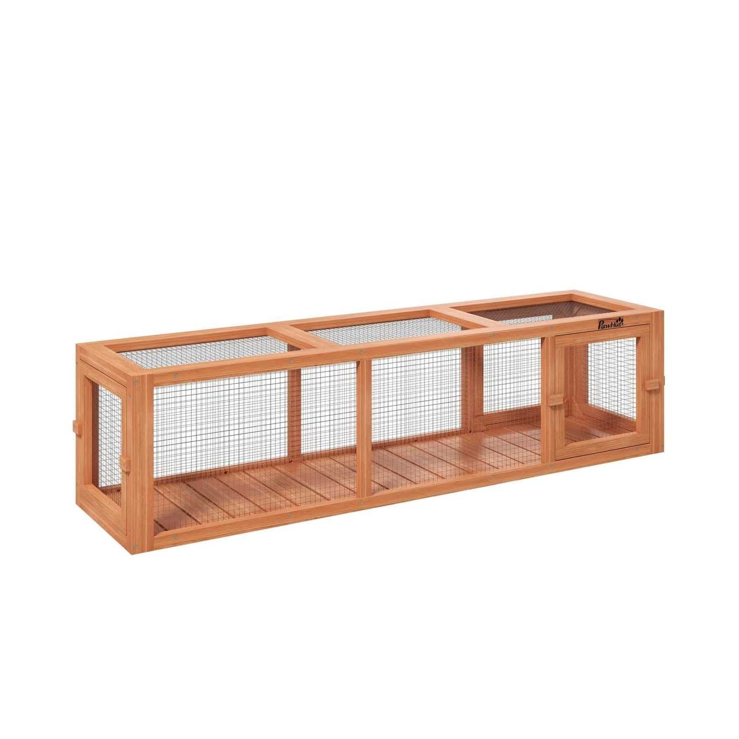 PawHut 59 Long Cat Tunnel with Extendable Design Wooden Outdoor Cat Tunnel House with Weather Protection - Pet Supplies online store