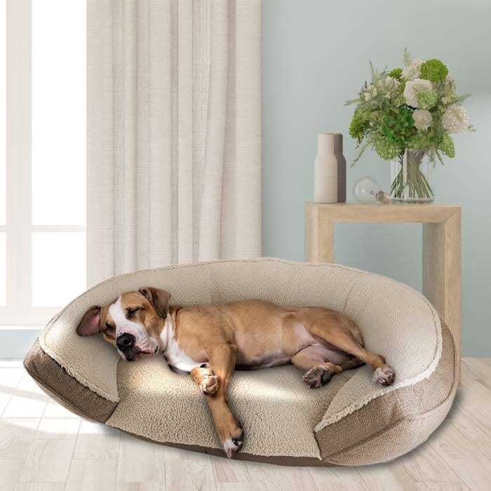 Step In Oval Round Cuddler Pet Dog Bed H3297
