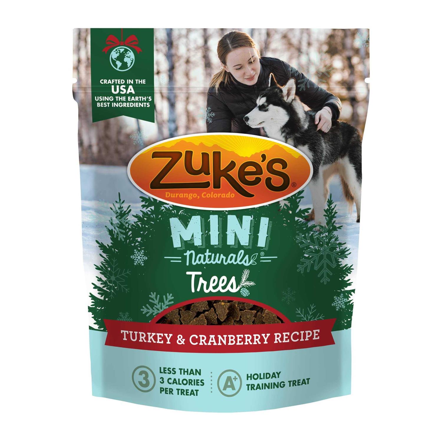 Zuke's Mini Naturals Trees Turkey &amp; Cranberry Dog Treats - Pet Supplies online store