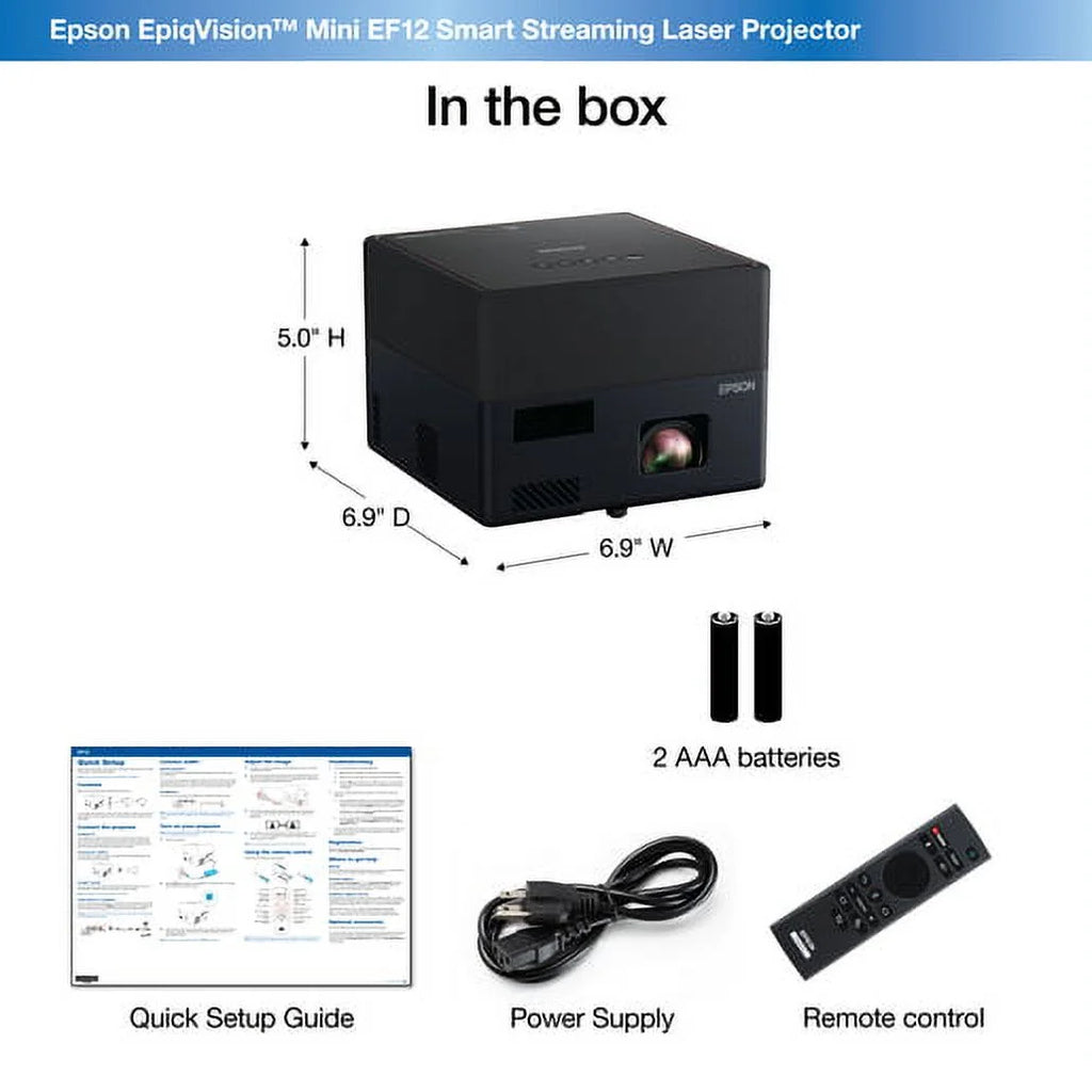 EpiqVision Mini EF12 3LCD Projector, 16:9, Portable, Black Q9928