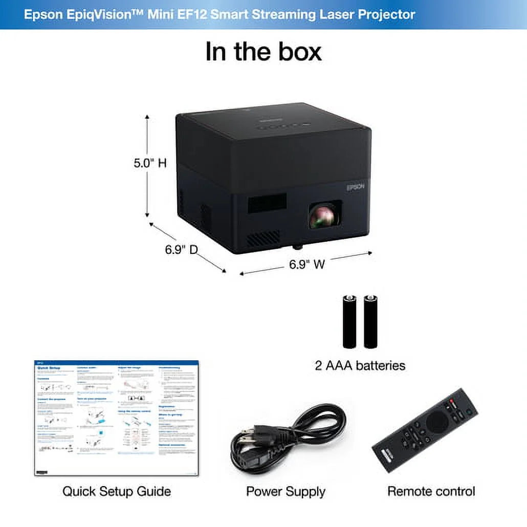 EpiqVision Mini EF12 3LCD Projector, 16:9, Portable, Black Q9928