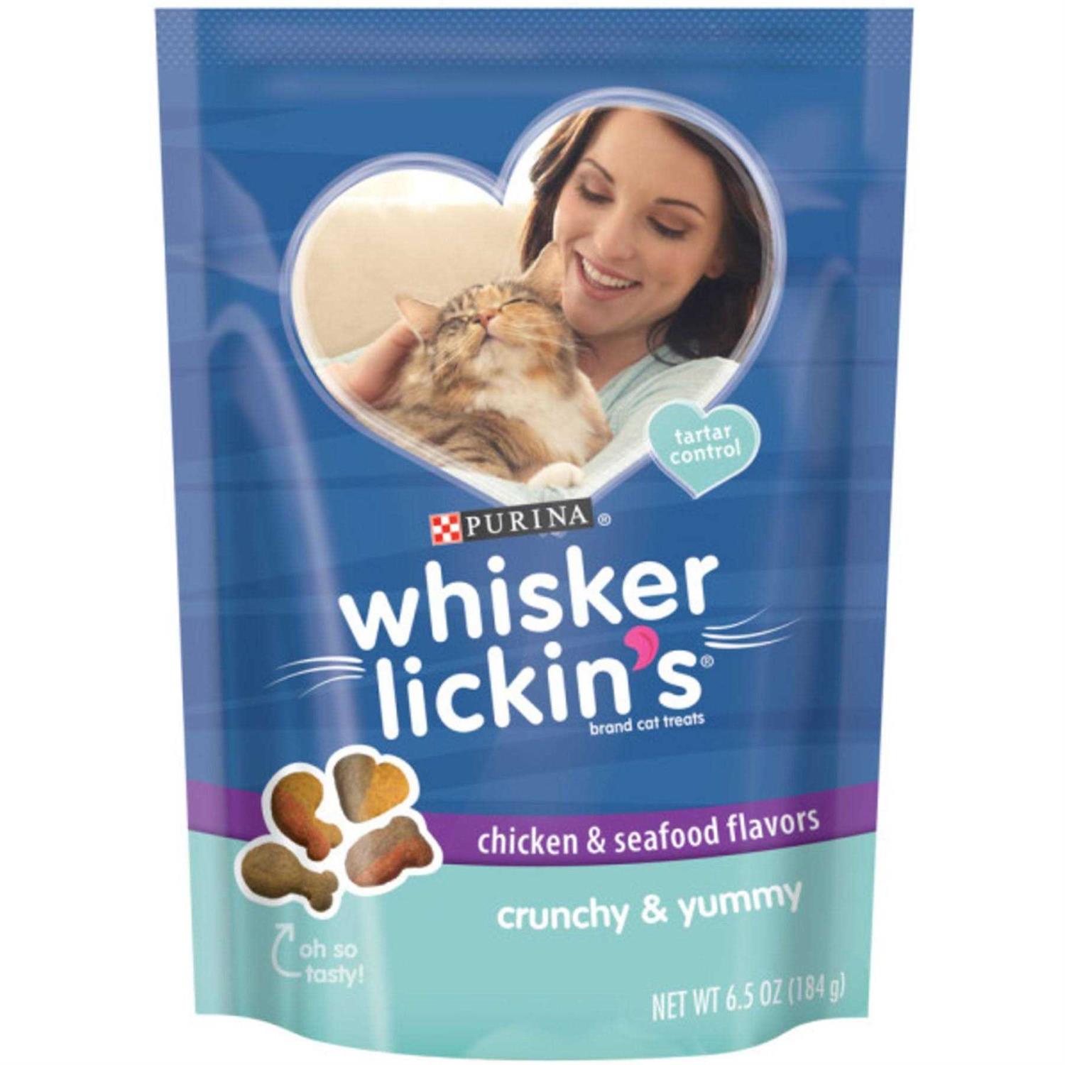 Purina Whisker Lickin's Chicken &amp; Seafood Flavors Crunchy Cat Treats - Pet Supplies online store