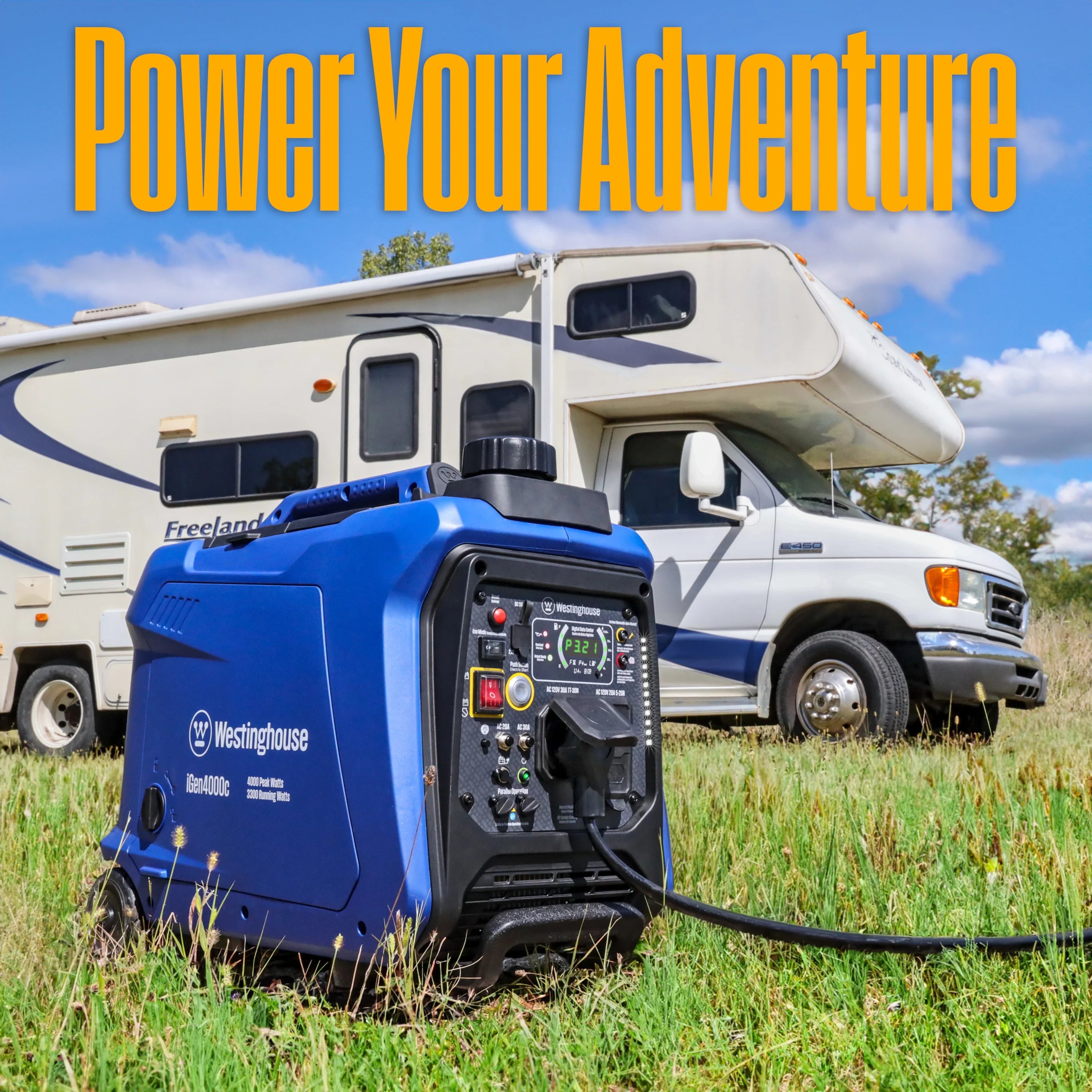 4000 Peak Watt Gas Portable Inverter Generator with Remote Start & CO Sensor K3845