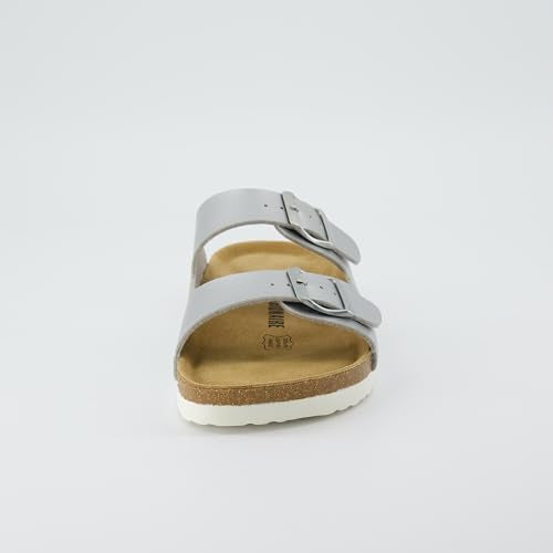 Women's Cork Footbed Sandals with Double Buckle Slip-On and Arch Support U61950