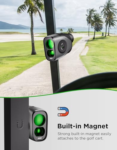 Golf Rangefinder with Slope, 1200Y Laser, 7X Magnification, Flag Lock with Vibration, Magnetic Cart Mount, USB-C Rechargeable L138