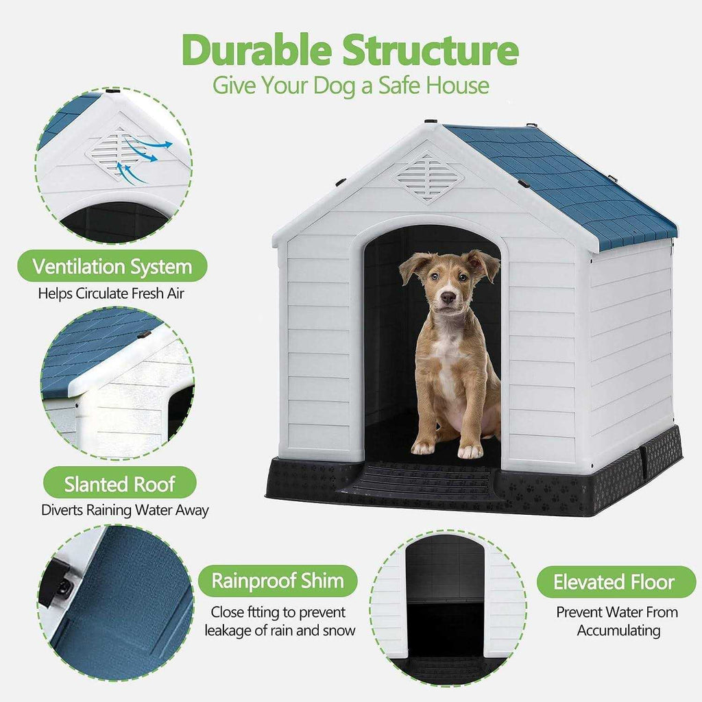 Outdoor Large Dog House with Vent and Raised Floor E149