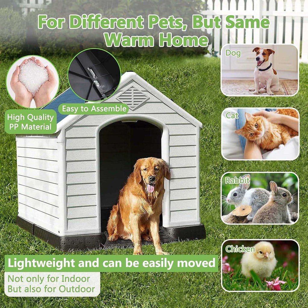 Outdoor Large Dog House with Vent and Raised Floor E149