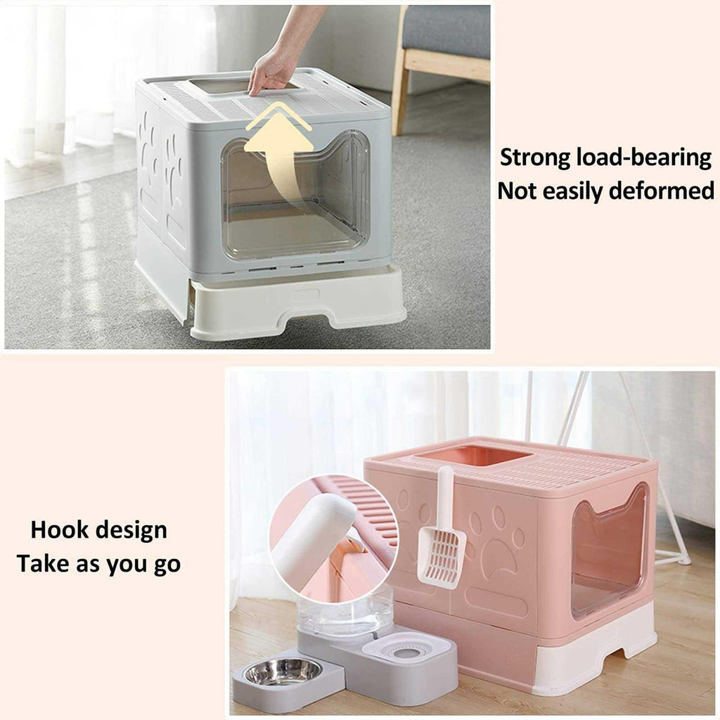 Top Entry Cat Litter Box with Lid Enclosed Pan N239767