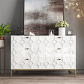 6 Drawer Double Dresser, Sideboard with 6 Drawers Modern Chest of Drawers Wood Dresser for Living Room, Home Office, Entryway, Blue