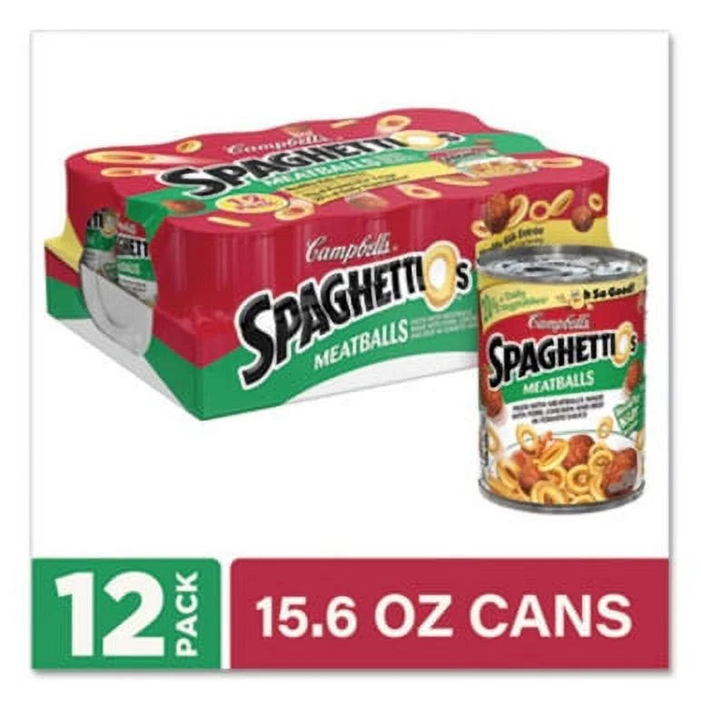 Canned Pasta with Meatballs, 15.6 oz, 12 Pack A21193