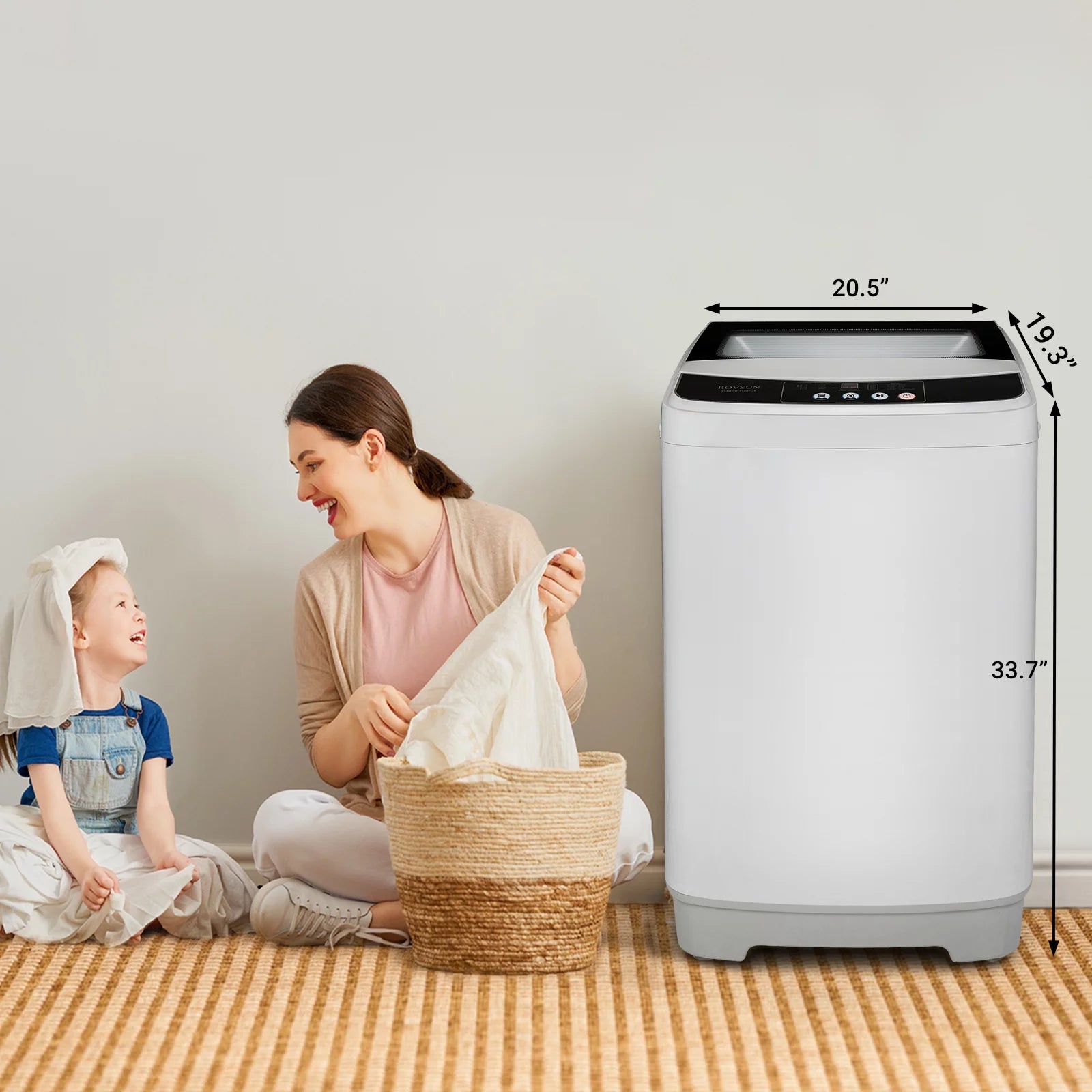 Portable Washing Machine, 1.32cu.ft Full-Automatic Mini Washer with Spin Dryer Y5753