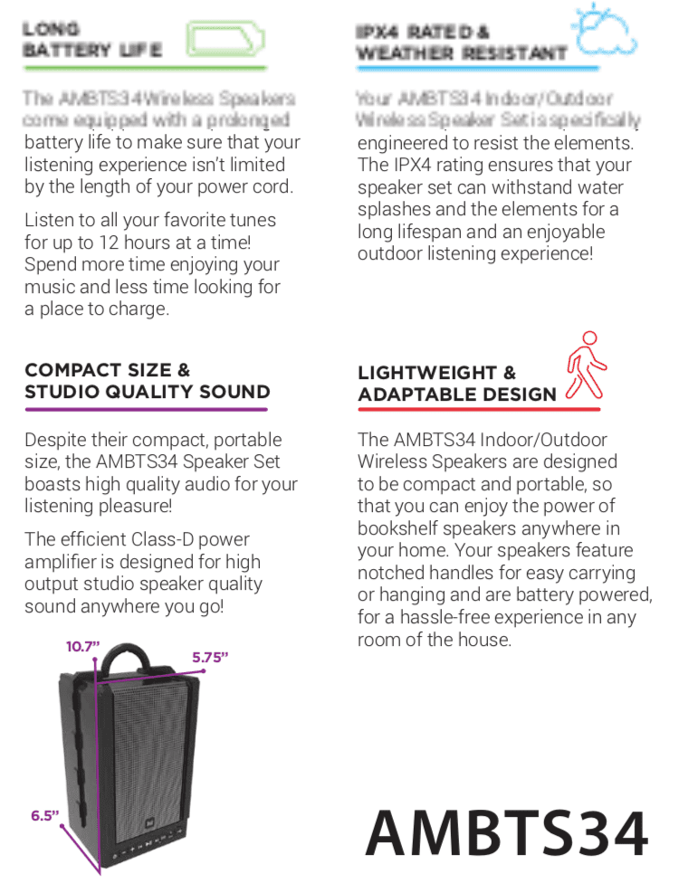 Wireless Portable Bluetooth Speakers Z220012