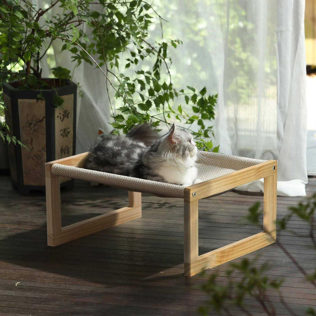 Large Breathable Dog Bed Wooden Cat Hammock for Outdoor H556448