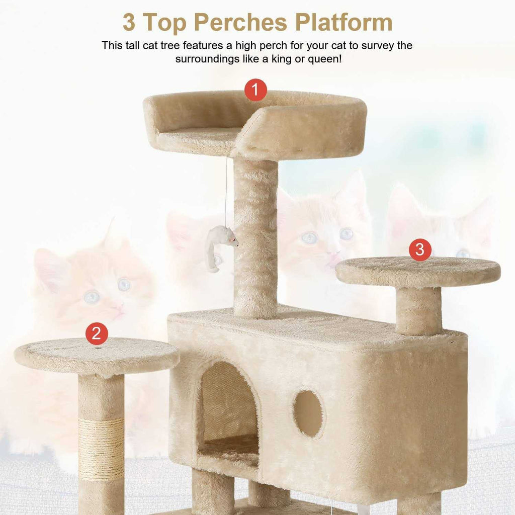 Cat Tree Tower with Scratching Posts and Cat Condo R206031