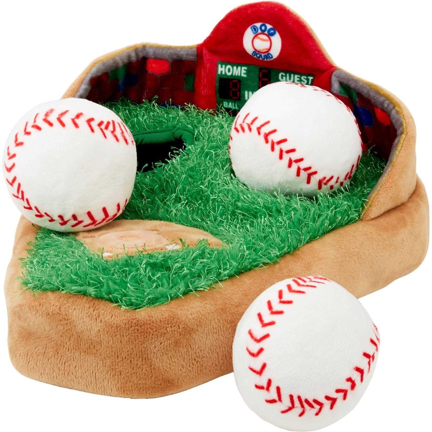 Frisco Baseball Hide &amp; Seek Puzzle Plush Squeaky Dog Toy - Pet Supplies online store