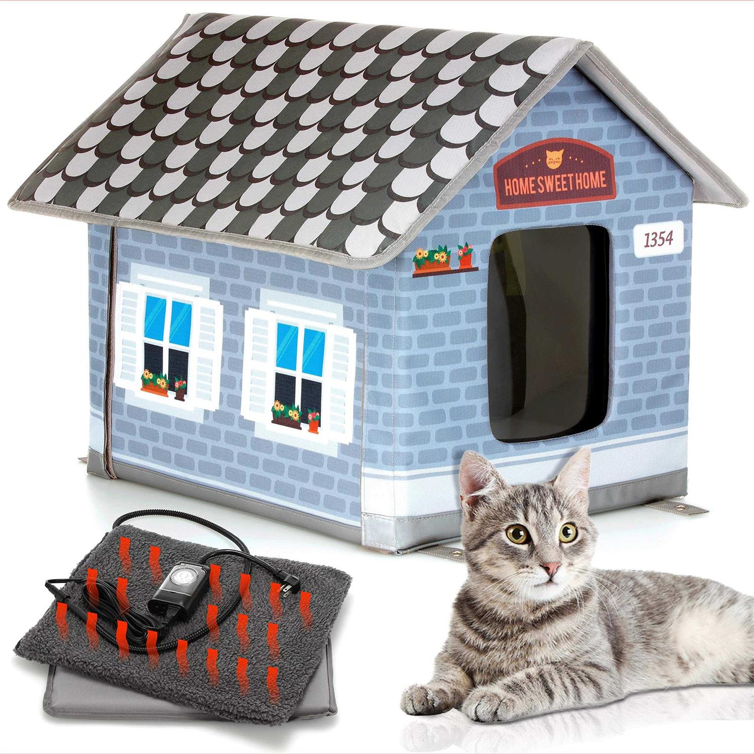 Heated Cat House for Outdoor Cats in Winter P15605