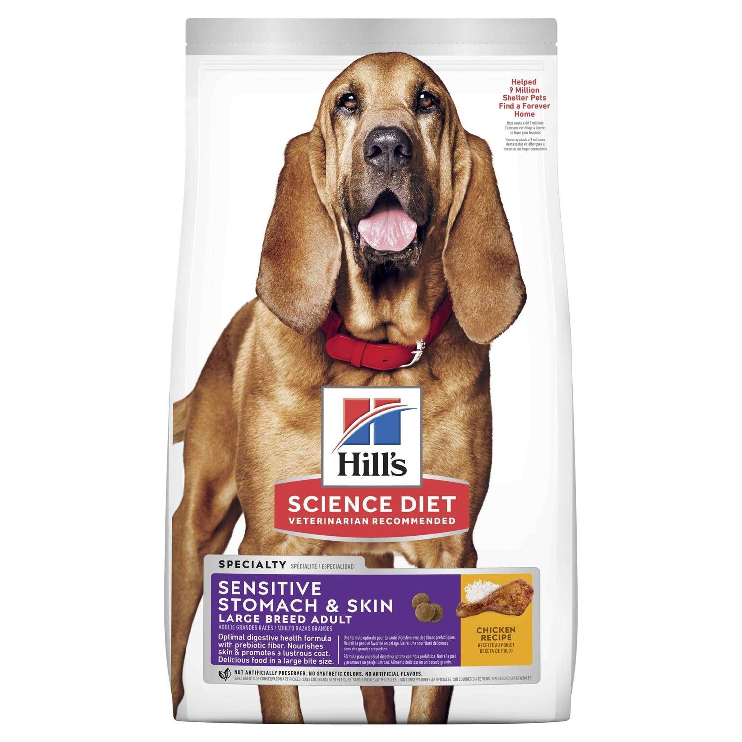 Hill's Science Diet Adult Sensitive Stomach &amp; Skin Chicken Recipe Large Breed Dry Dog Food - Pet Supplies online store