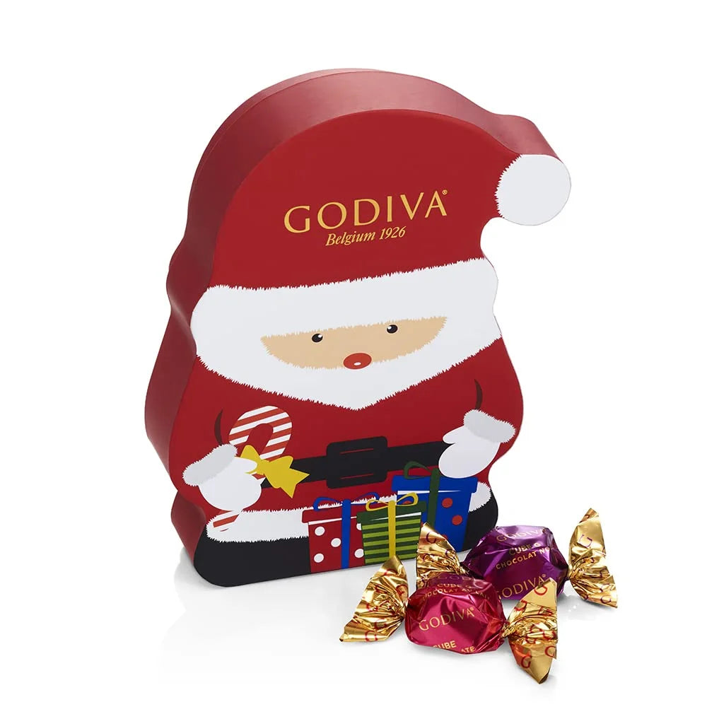 Holiday Santa Truffle Tin - 8 Piece Assorted Gourmet Chocolate Candy L9247