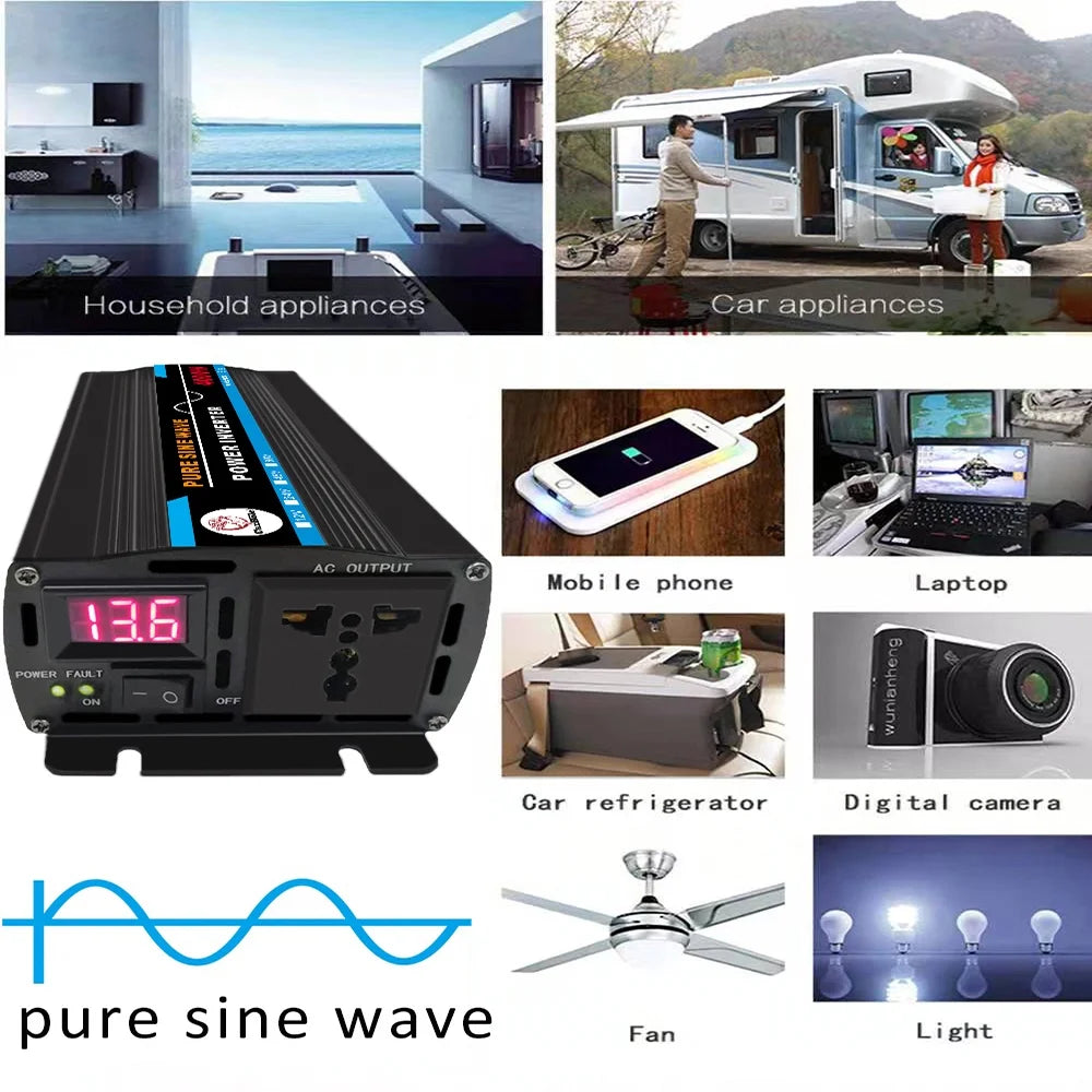 4000W Pure Sine Wave Inverter DC12V to AC120V Q3676