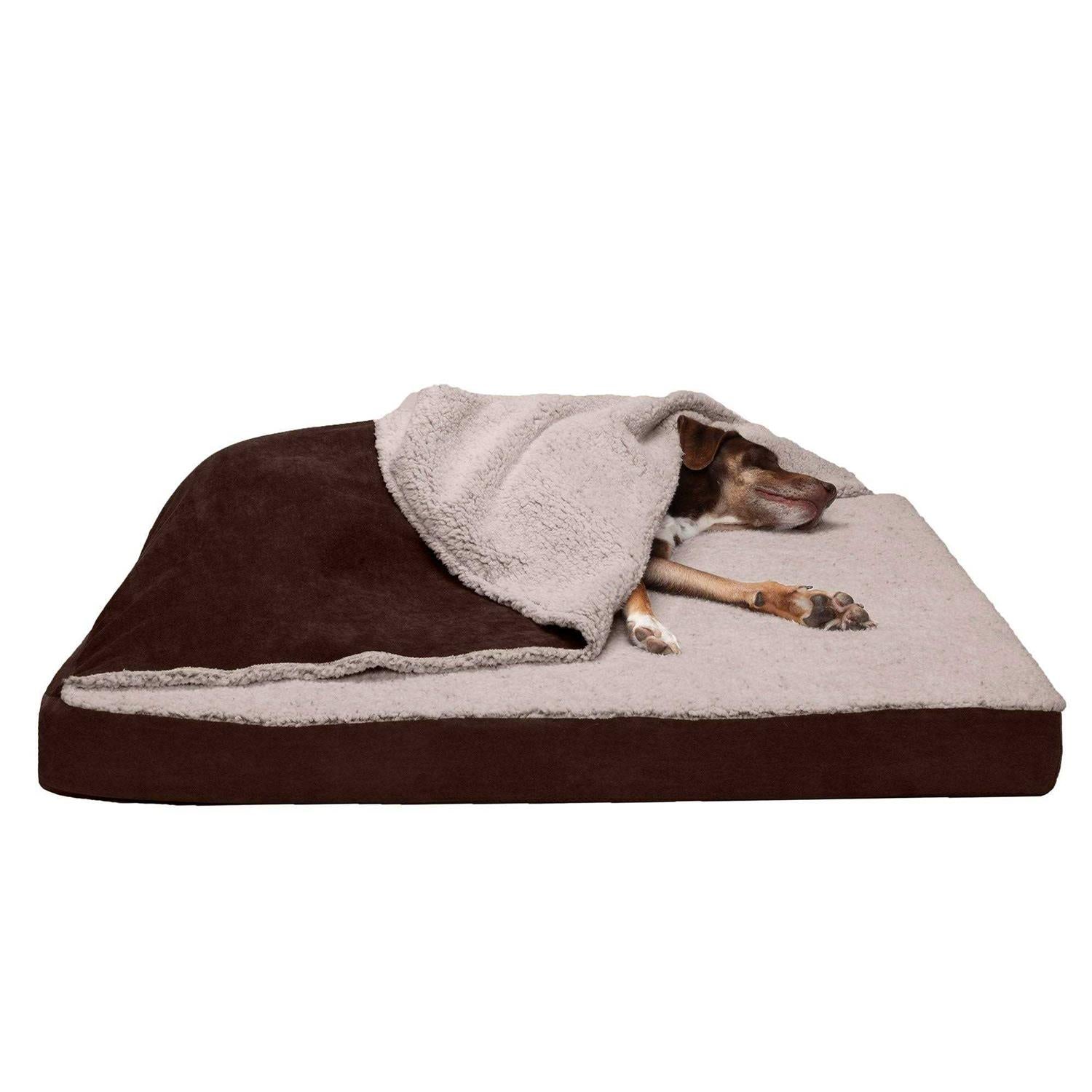 Berber & Suede Blanket Top Dog Bed Z50290