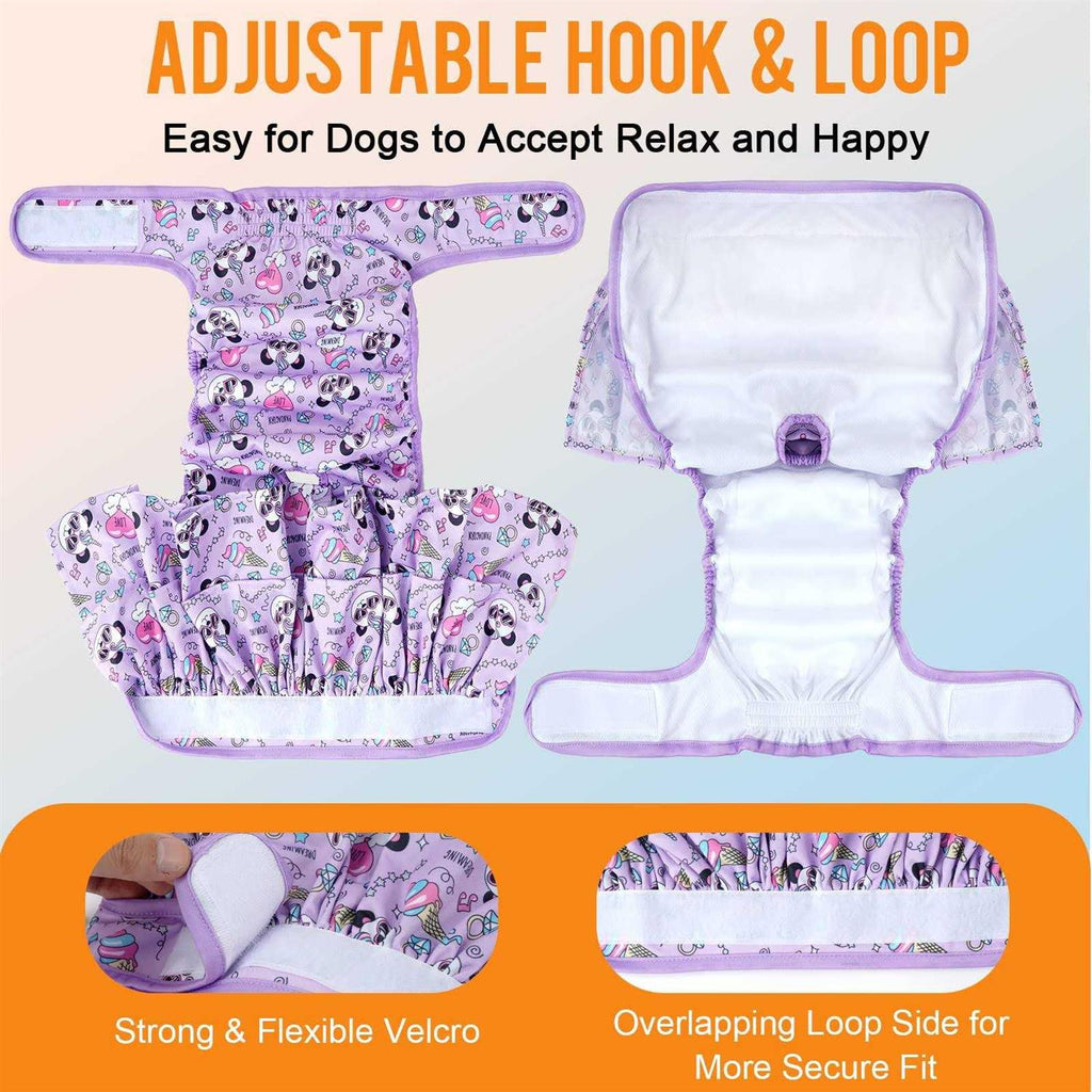 Washable Dog Diapers for Female Dogs, 3 Pack, Leak-Proof Reusable X4288