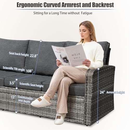 Outdoor Patio Furniture Set with Cushions and Coffee Table Y785600