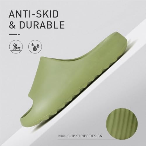 Platform Slides Slippers, Non-Slip Quick Drying Lightweight Shower Shoes W7265