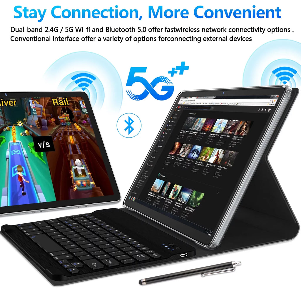10.1 inch Android Tablet with Keyboard, 128GB, Octa-Core, Dual Camera P70565