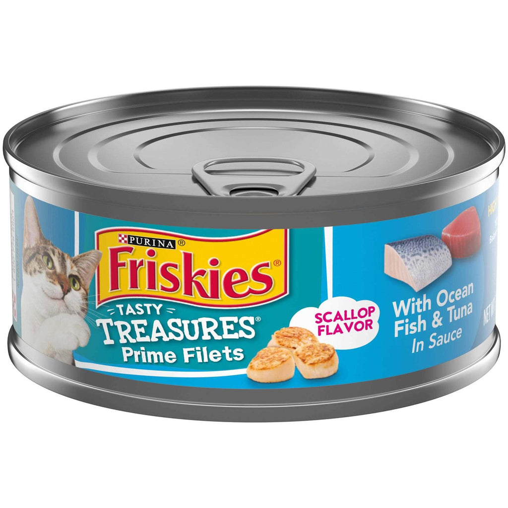 Friskies Tasty Treasures Prime Fillet With Ocean Fish &amp; Tuna &amp; Scallop Flavor Wet Cat Food - Pet Supplies online store