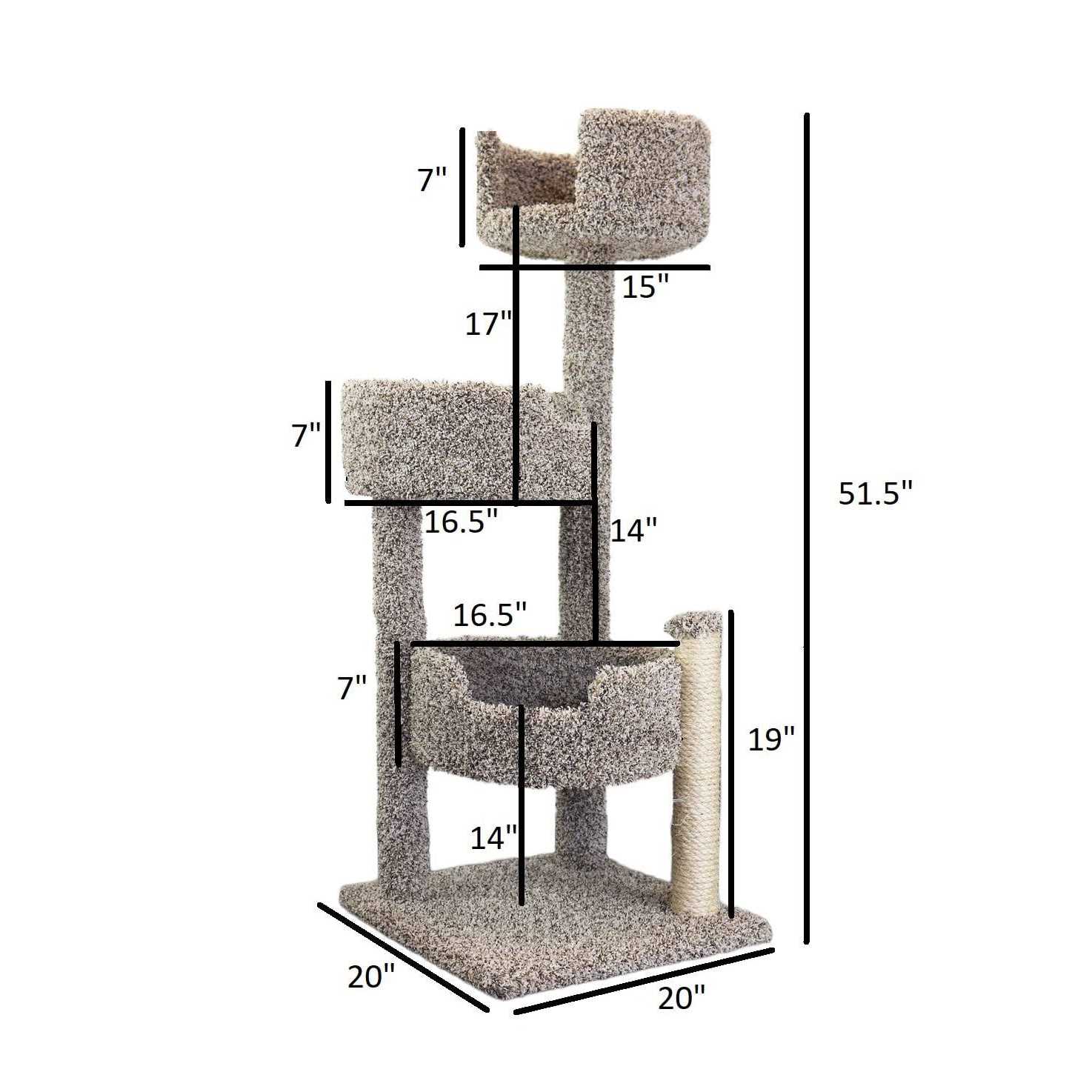 Cat Tree with Real Wood and Carpeted Perch G9689
