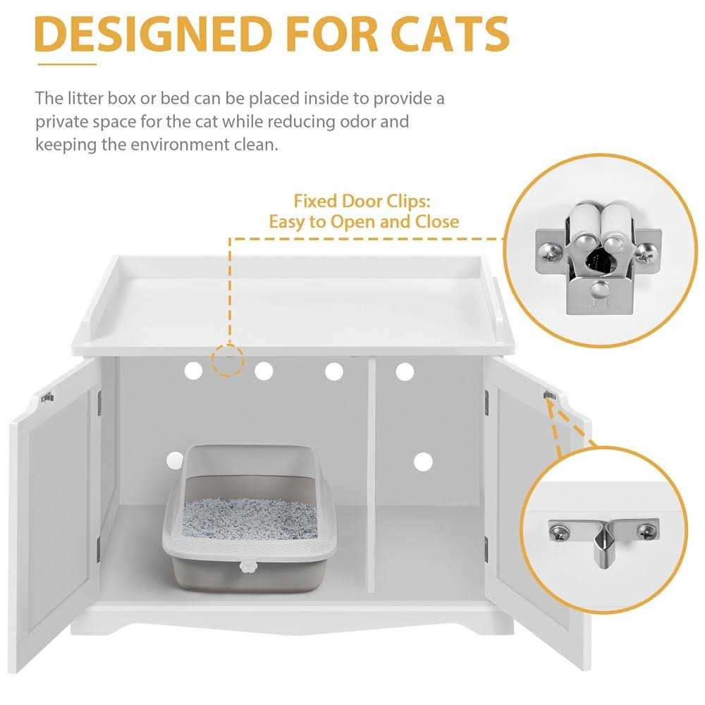 Cat Litter Box Enclosure Wooden Side Table F5254