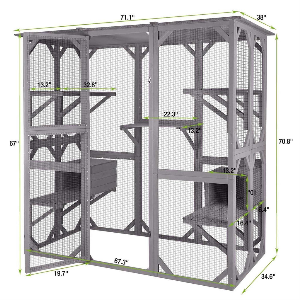 Large Catio Outdoor Cat Enclosure with Door G68355
