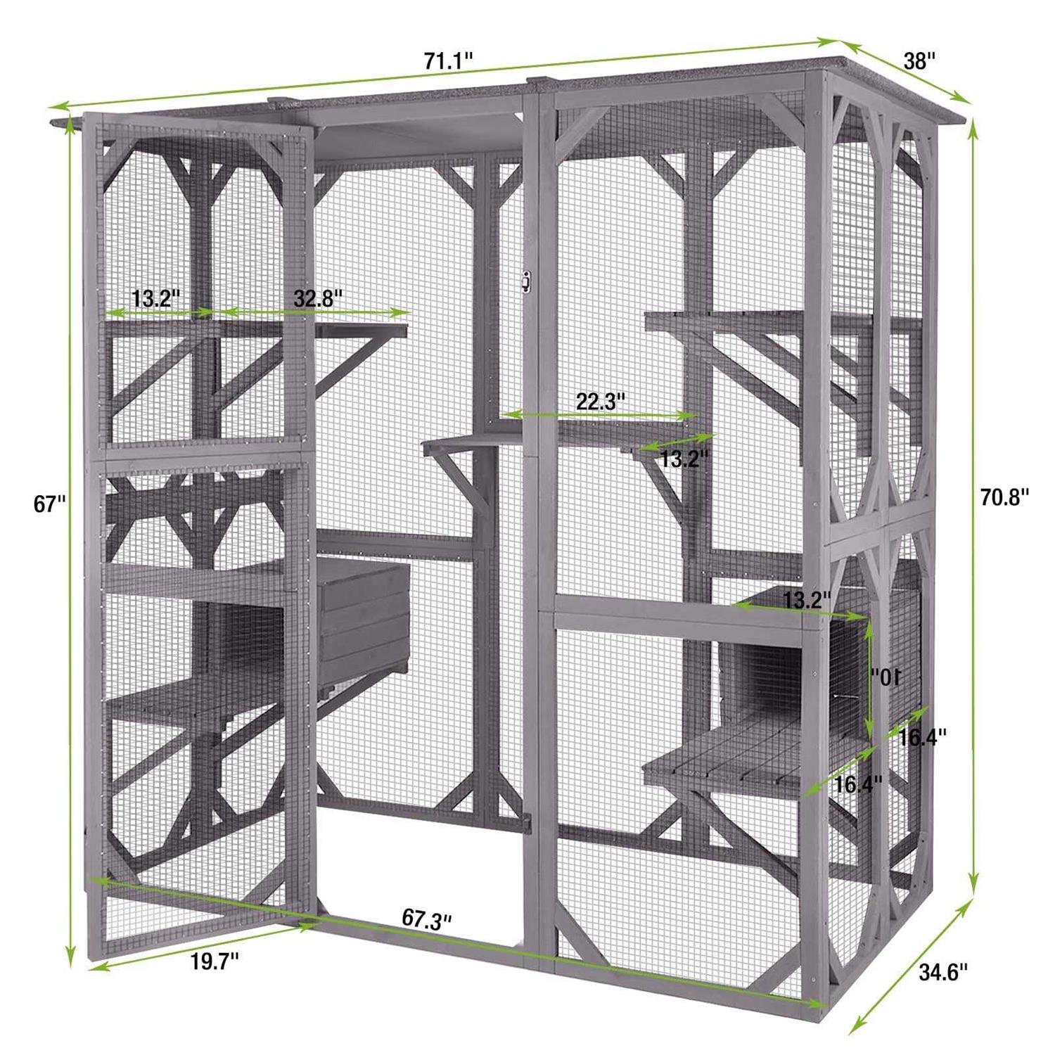 Large Catio Outdoor Cat Enclosure with Door G68355