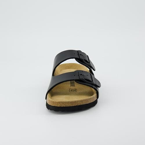 Women's Cork Footbed Sandals with Double Buckle Slip-On and Arch Support U61950