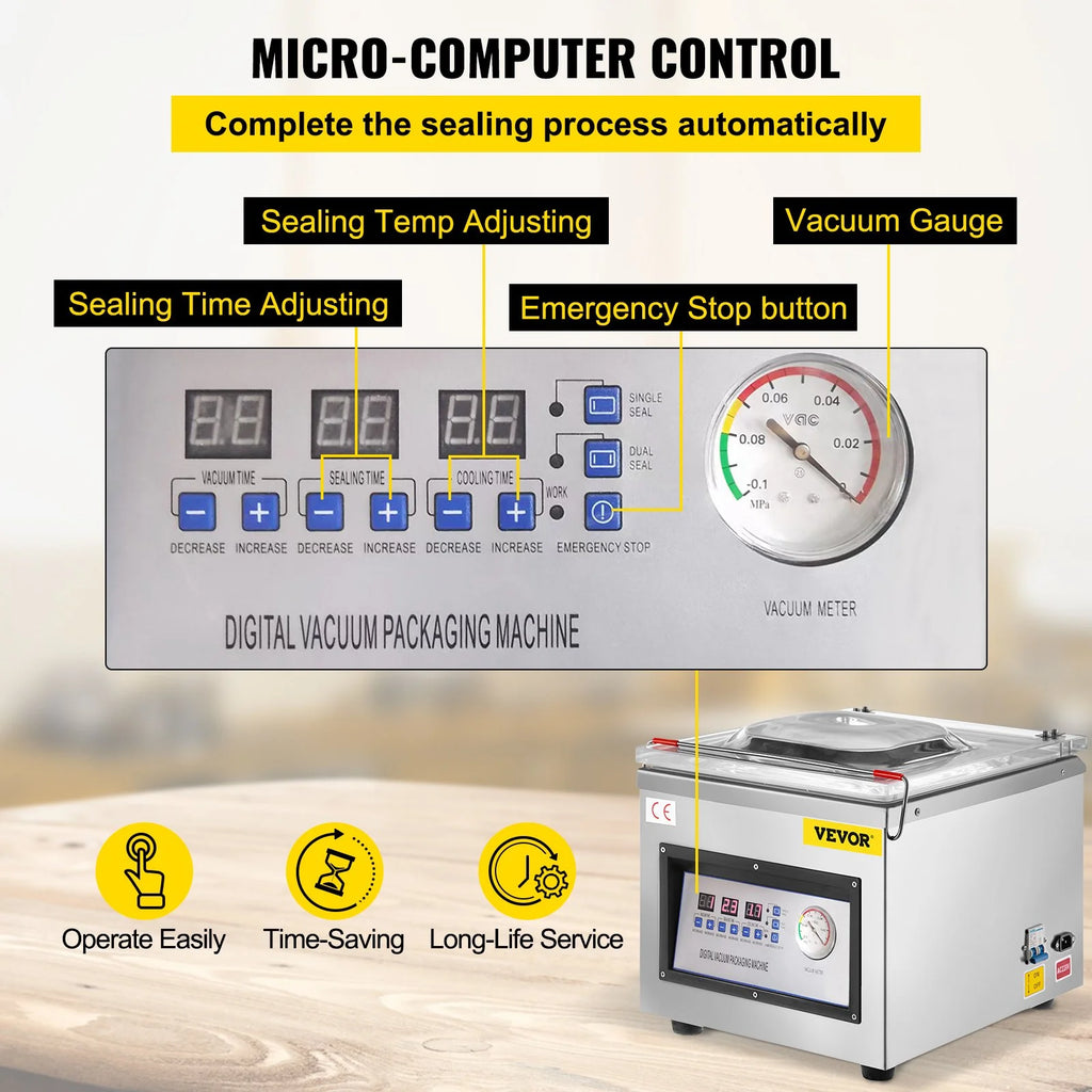 Chamber Vacuum Sealer, 110V Kitchen Food Packaging Machine U2207