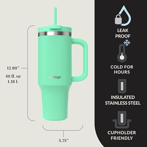 40oz Stainless Steel Vacuum Insulated Tumbler, Leak-Proof, Cold for 29 Hours O99583