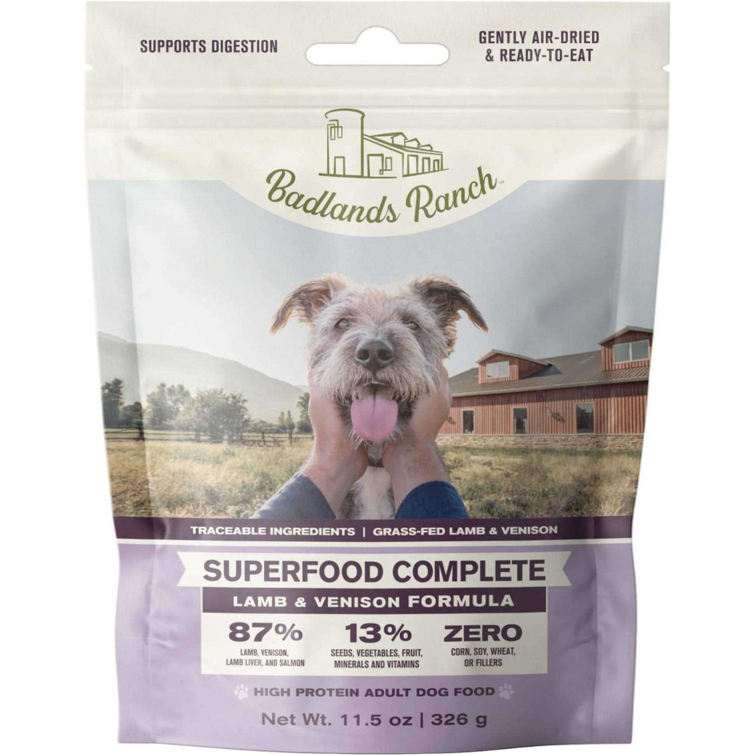 Badlands Ranch Superfood Complete Air Dried Lamb &amp; Venison Dog Food - Pet Supplies online store