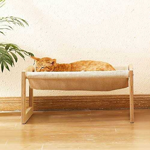 Large Breathable Dog Bed Wooden Cat Hammock for Outdoor H556448