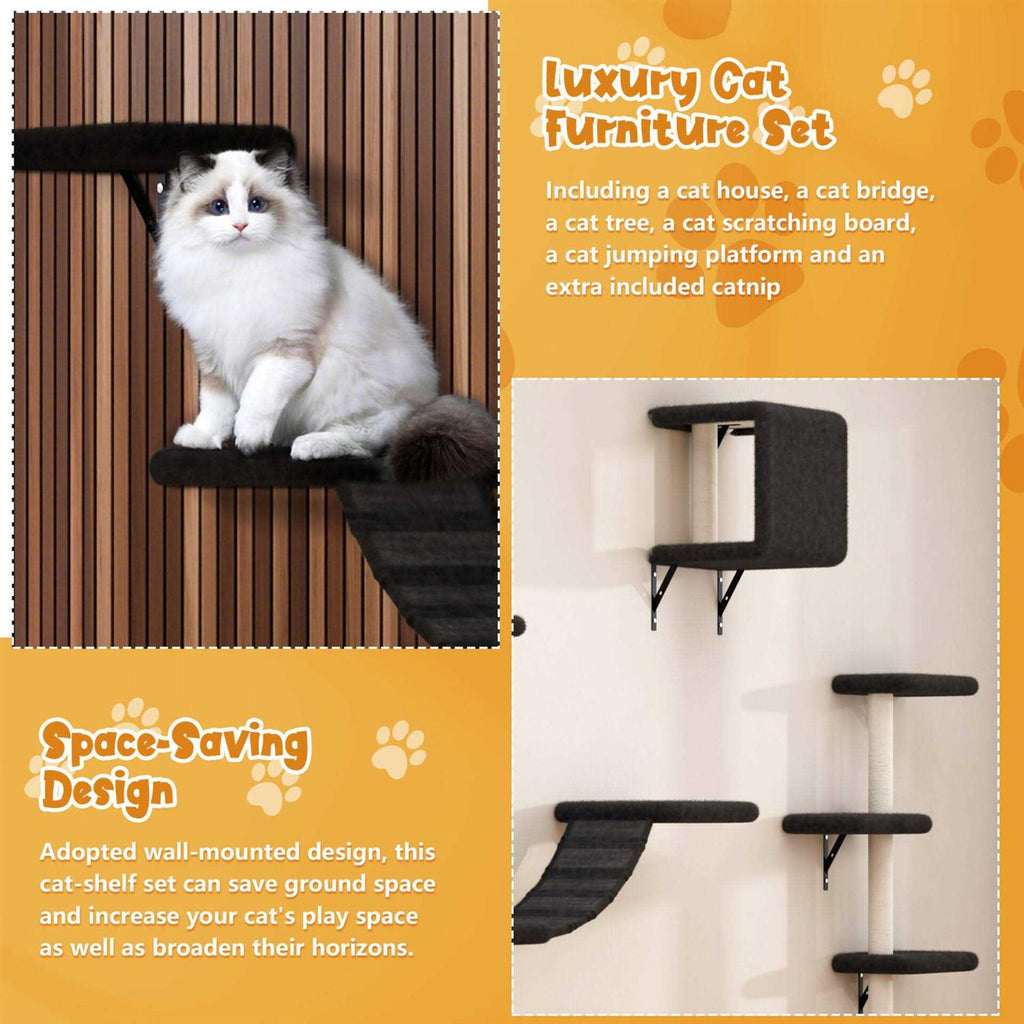Wall Mounted Shelves Set Cat Tree I946991