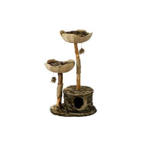Mau Cento Modern Wooden Cat Tree &amp; Condo, White - Pet Supplies online store