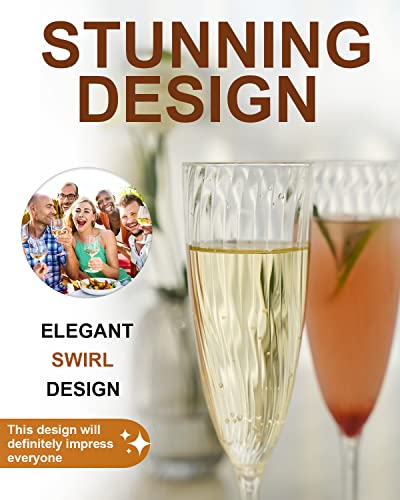 Clear Plastic Champagne Flutes, 36 PCS Disposable Wine Glasses for Party K10542