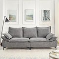 88.5" Sofa for Living Room, Modern Sofa Couch Sailboat Couches Dutch Velvet 3-Seater Sofa with 2 Pillows for Bedroom Apartment Small Space Grey