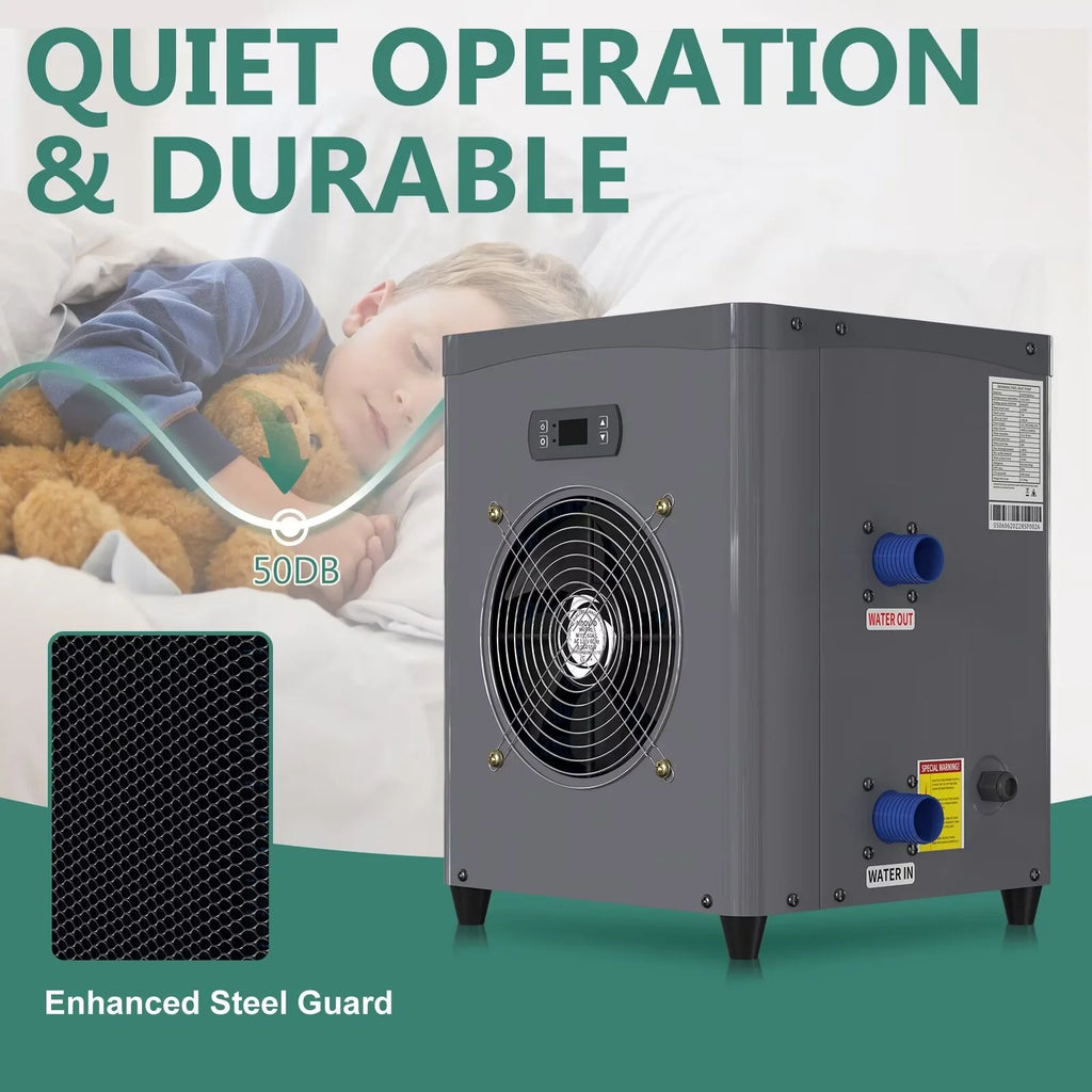 Swimming Pool Heat Pump for Above Ground Pools, 14945 BTU/hr, 4000 Gallons Y1598